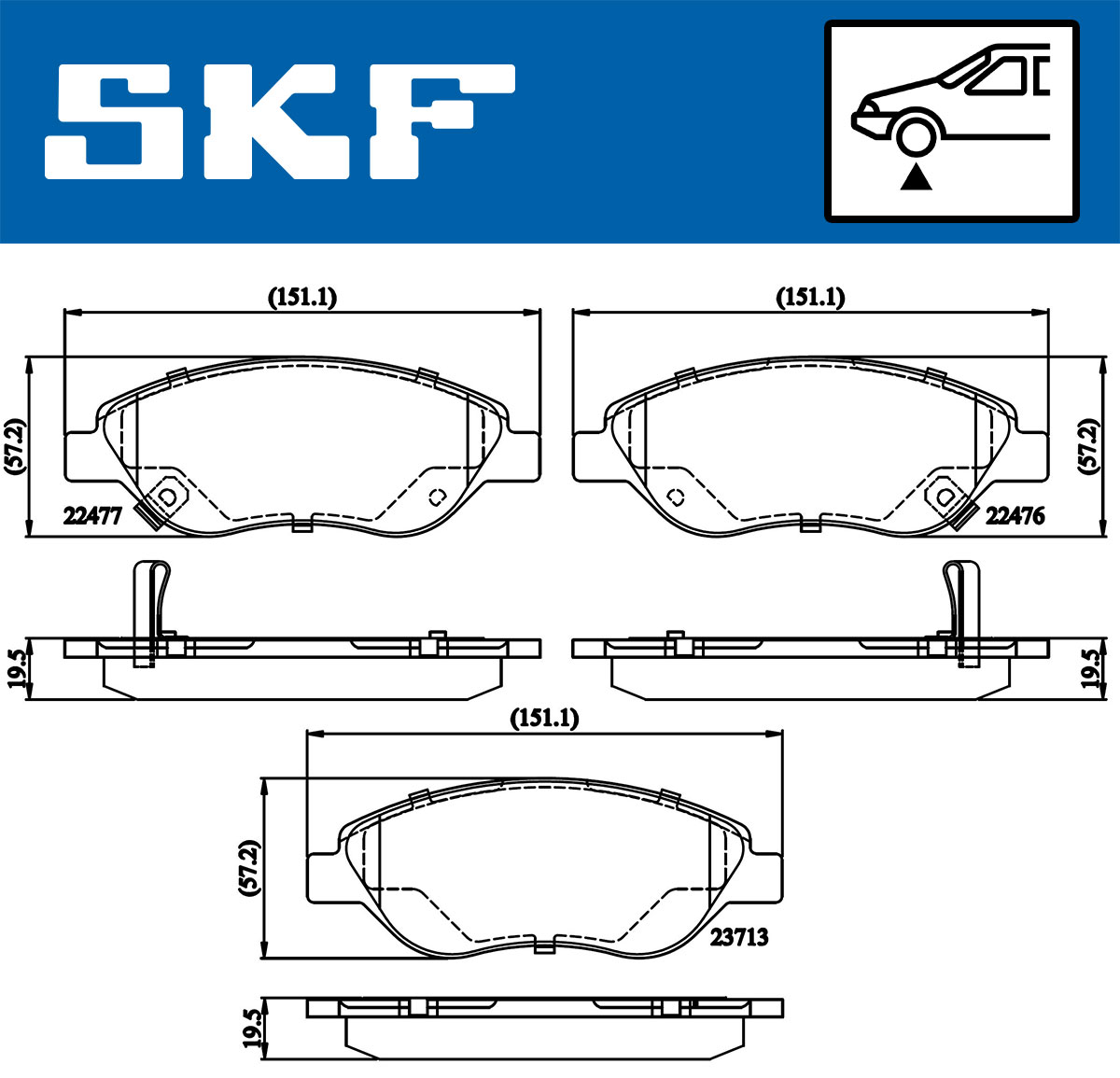 Set placute frana,frana disc VKBP 80322 A SKF